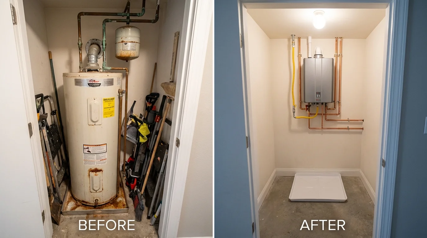 Tank water heater versus wall-mounted tankless unit comparison for Redondo Beach, CA homeowners